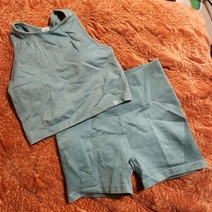 JoyLab Light Blue Tank And Short Workout Set